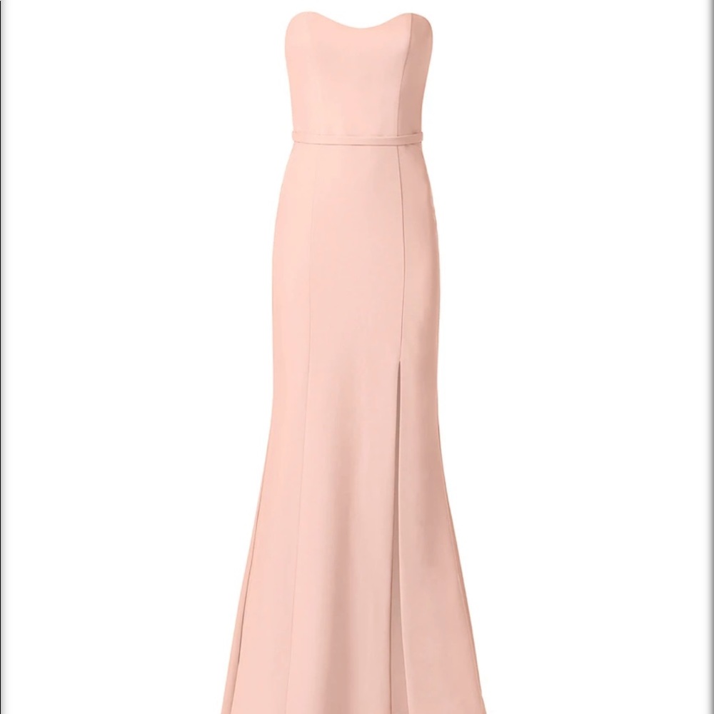 AMSALE bridesmaid/wedding dress.Blush color.Fits to size.I’m 5’5 and 120 lbs